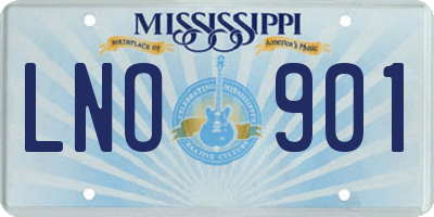 MS license plate LNO901