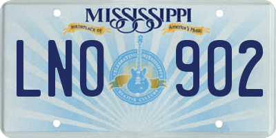 MS license plate LNO902