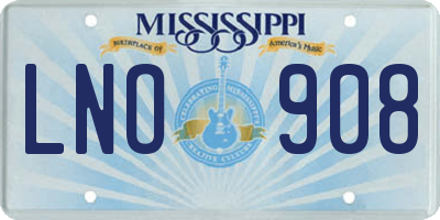 MS license plate LNO908