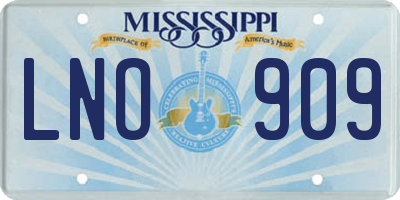 MS license plate LNO909