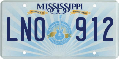 MS license plate LNO912