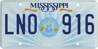 MS license plate LNO916