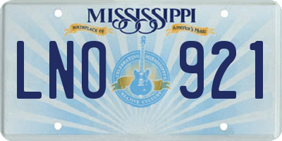 MS license plate LNO921
