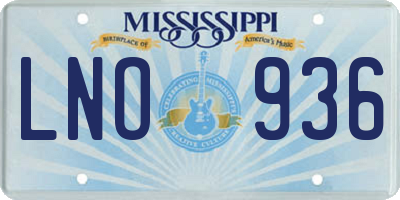 MS license plate LNO936