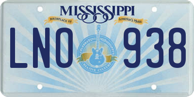 MS license plate LNO938