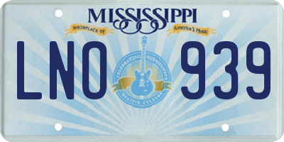 MS license plate LNO939
