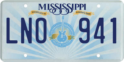 MS license plate LNO941
