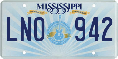 MS license plate LNO942