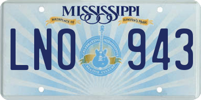 MS license plate LNO943