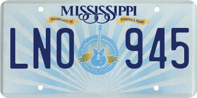 MS license plate LNO945