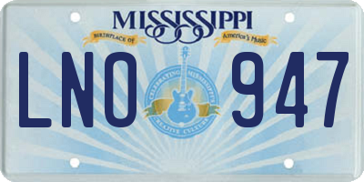 MS license plate LNO947