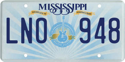 MS license plate LNO948