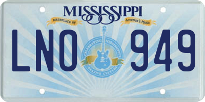 MS license plate LNO949