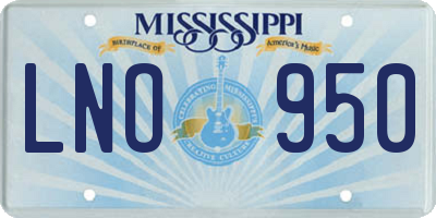 MS license plate LNO950