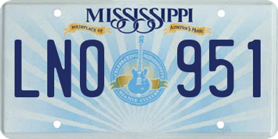 MS license plate LNO951