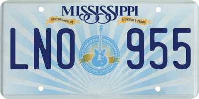 MS license plate LNO955