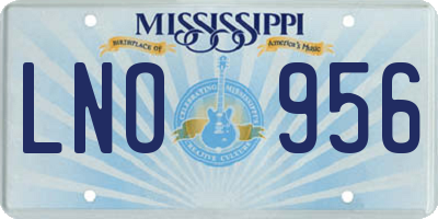 MS license plate LNO956