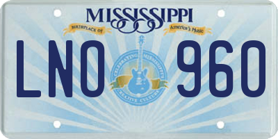 MS license plate LNO960
