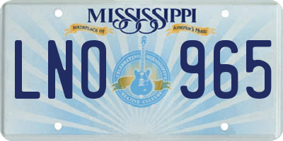 MS license plate LNO965