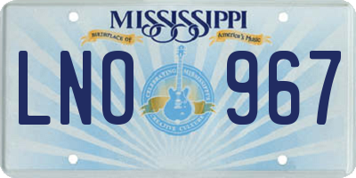 MS license plate LNO967