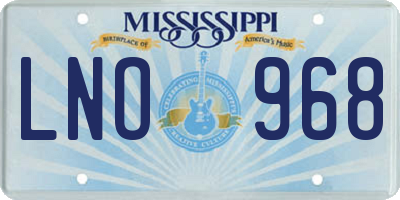 MS license plate LNO968