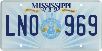 MS license plate LNO969