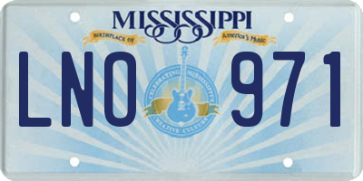 MS license plate LNO971