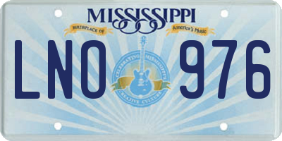 MS license plate LNO976