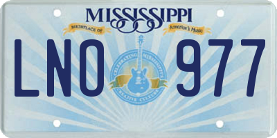 MS license plate LNO977
