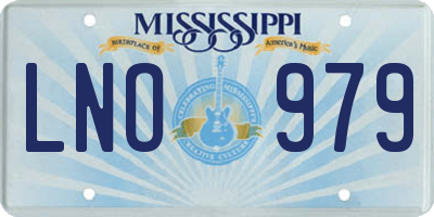 MS license plate LNO979