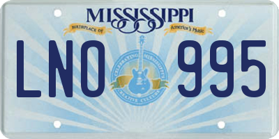 MS license plate LNO995
