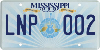 MS license plate LNP002