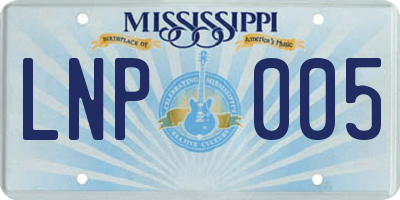 MS license plate LNP005