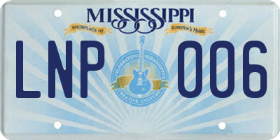 MS license plate LNP006