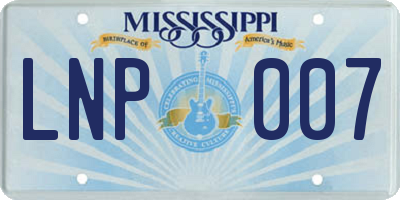 MS license plate LNP007