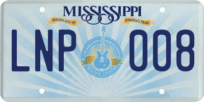 MS license plate LNP008