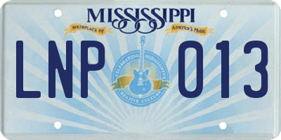 MS license plate LNP013