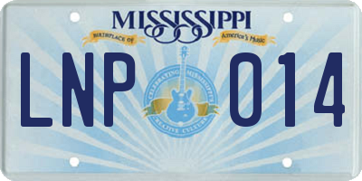 MS license plate LNP014