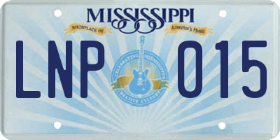 MS license plate LNP015