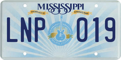 MS license plate LNP019