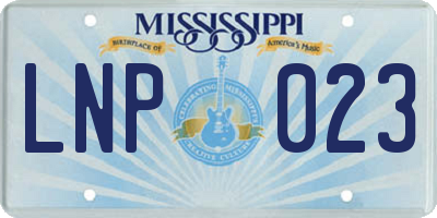 MS license plate LNP023