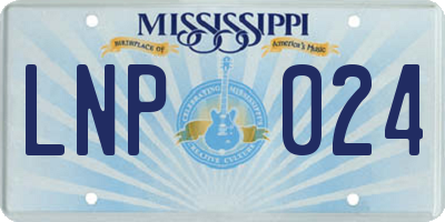 MS license plate LNP024