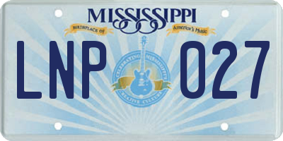 MS license plate LNP027