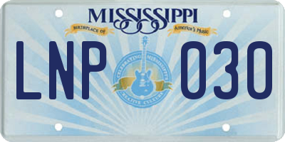 MS license plate LNP030
