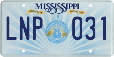 MS license plate LNP031