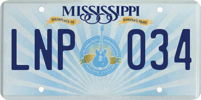 MS license plate LNP034