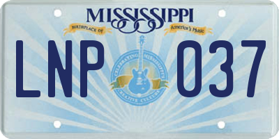 MS license plate LNP037