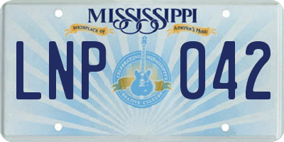 MS license plate LNP042