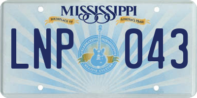 MS license plate LNP043