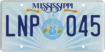 MS license plate LNP045